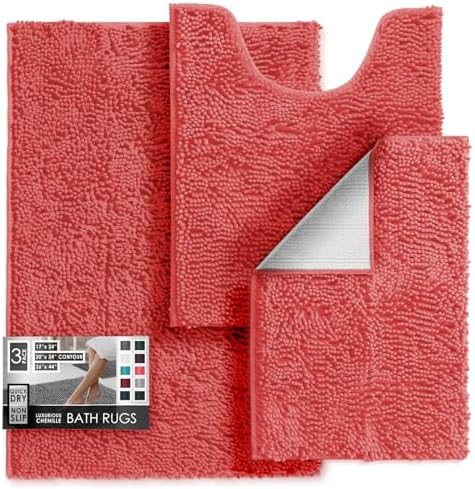 Hearth & Harbor Bathroom Rugs, Chenille Bath Mat by HearthHarbor