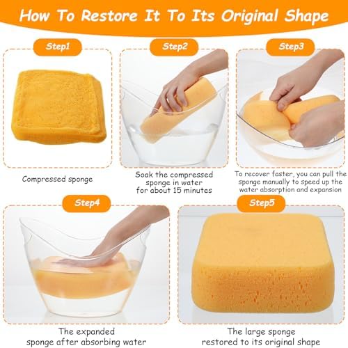 12Pcs Large Sponges Bulk, 7.5”x5.5”x1.9” Grout Car Wash Foam Sponge, Heavy Duty - Image 3