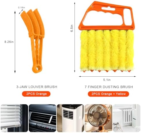 4 PCS Blind Cleaner Duster Tool, 7 Finger Handheld Window Shutters Duster - Image 2