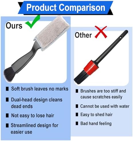 BFXM Double Head Brush for Car Clean, 2 in 1 Car Detailing Brush - Image 3