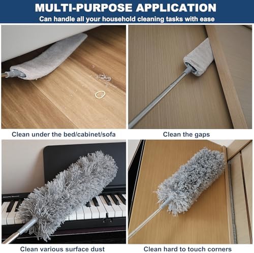 100 Inch Retractable Gap Dust Cleaner Cleaning Tools & Microfiber Feather - Image 4