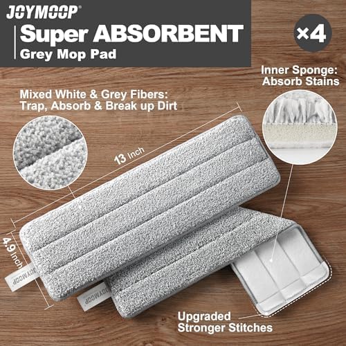 JOYMOOP Microfiber Flat Mop Pads, Washable Replacement Pads - Image 2