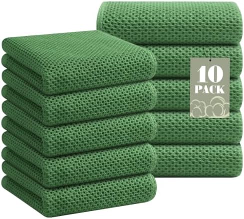 Homaxy 100% Cotton Waffle Weave Kitchen Towels, Grass Green by Homaxy