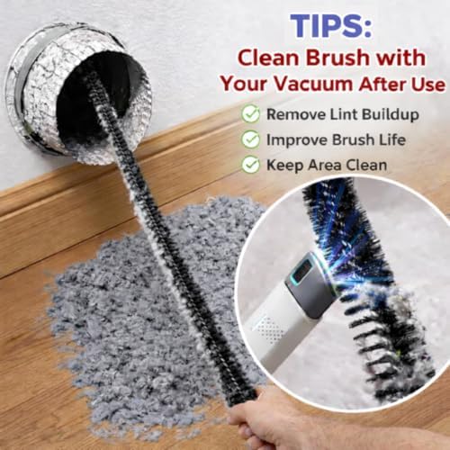 Dryer Vent Cleaner Kit: Flexible Extra Long Lint Brush & Refrigerator Coil Brush - Image 3