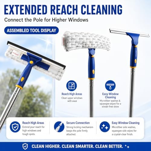 52 inch Long Extension Pole, Window Squeegee Poles, Window Cleaner Attachment - Image 6