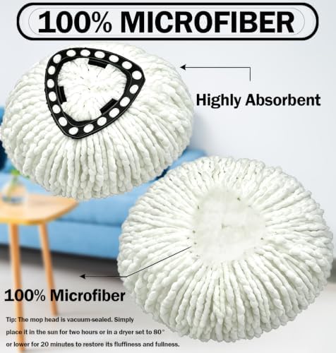 Spin Mop Replacement Microfiber Head Refill - Image 3