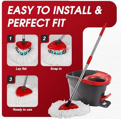20 Pack Spin Mop Refills, 100% Microfiber Spin Mop Replacement Head - Image 5
