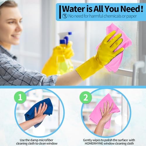 Microfiber Cleaning Cloth, 12 Pack Window Glasses Cleaning Cloth, Reusable - Image 5