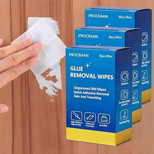 108 Count - Clean Up Wipes, Adhesive Remover - Safely Removes Adhesive Residue by PROCRAAN