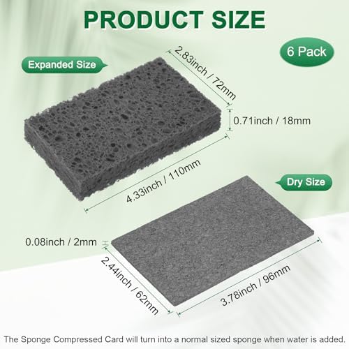 M METERXITY 6-Pack Kitchen Sponges, Condense Eco Cellulose Non-Scratch Scrub - Image 3