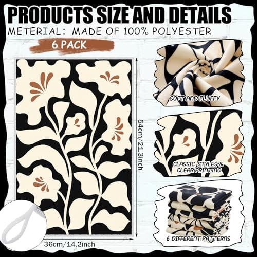 Breling 6 Pack Kitchen Towels Boho Black Floral 14x21 Dish Towels - Image 2