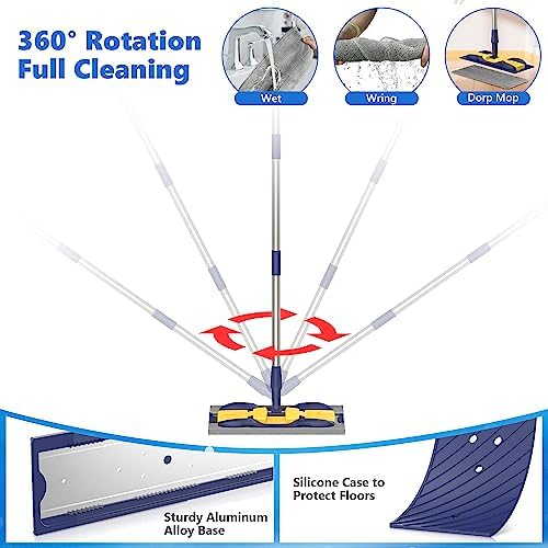 Microfiber Mops for Floor Cleaning: Flat Hardwood Floor Mop 4 Washable Pads - Image 3
