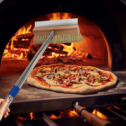 Pizza Oven Brush with 60.2in Handle and Scraper - Image 6