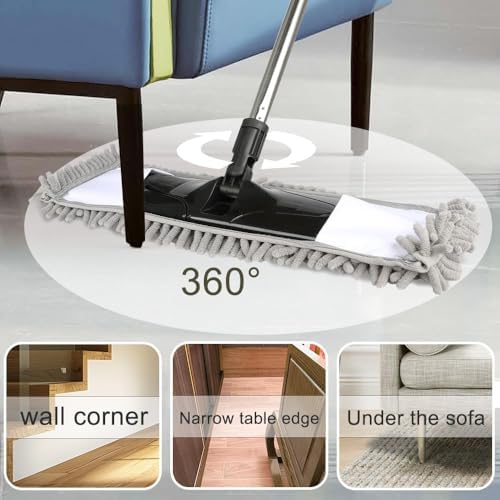 Gray Dust Mop with 2 Washable Pads - Image 5