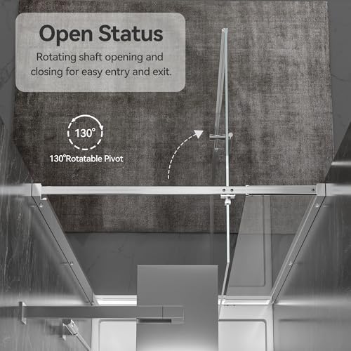Findepot 28-32" W x 71" H Pivot Glass Shower Door, Retractable Rail - Image 5