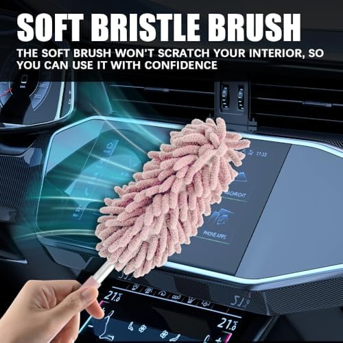 2PCS Car Interior Duster with Extension Pole, Car Detailing Supplies, Soft - Image 6