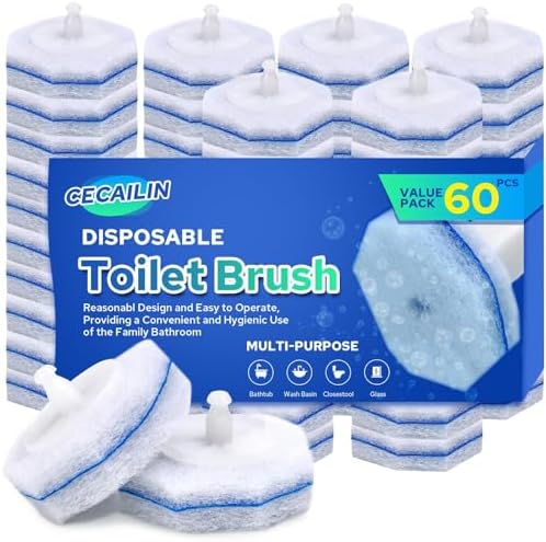 60pcs Toilet Bowl Cleaner Refills, Scrubber Pads Value Pack by SmartCleaningSmartLife