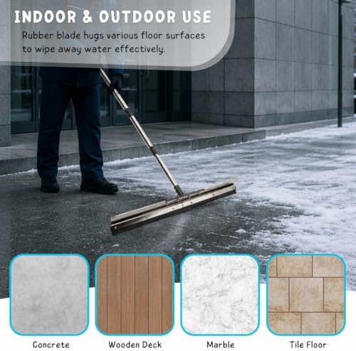 Floor Squeegee for Concrete Water Removal, 55.5’’ Long Handle Commercial - Image 5