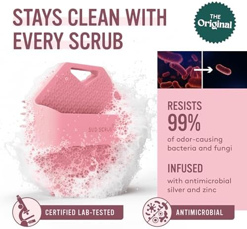 Sud Scrub® Antimicrobial Silicone Body Scrubber, Exfoliating Body Brush - Image 2