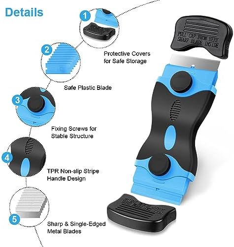 Ainiv Razor Blade Scraper, 2-in-1 Multifunctional Scraper Tool - Image 4
