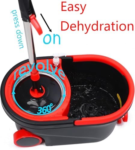 Spin Mop and Bucket Set with Wringer, Mop Bucket Set with Wheels, with 3 - Image 6