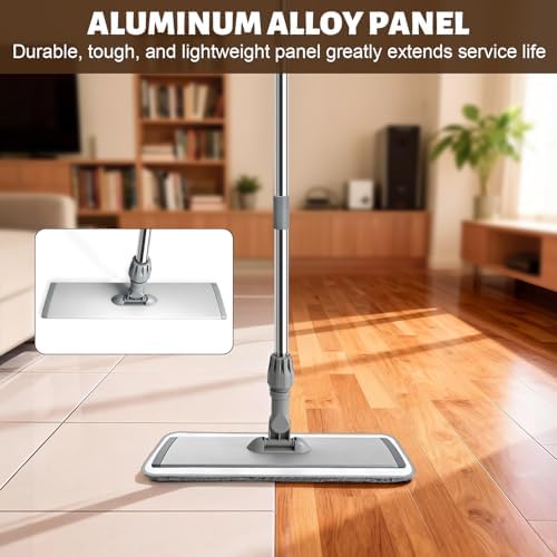 Microfiber Mop, 360° Rotating Flat Floor Cleaner 4 Pads - Image 4