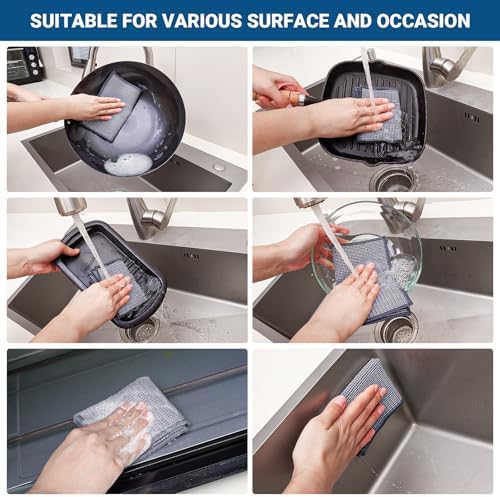 Forggon Non Scratch Wire Dishcloth, New Upgrade 3-Layer, 7.08"X8.86" - Image 3
