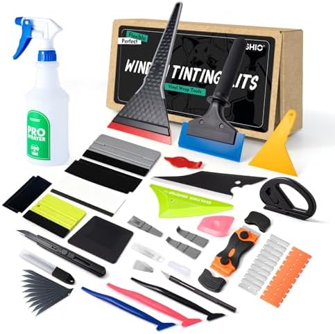 FOSHIO Car Window Tint Kit, Window Squeegee Vehicle Glass Protective Film by FOSHIO