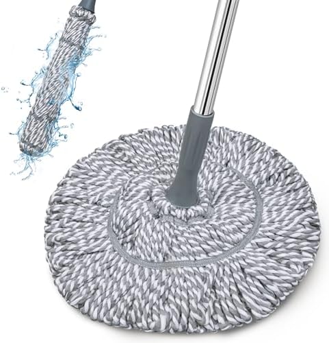 Self-Wringing Twist Mop for Floor Cleaning, Long Handled Microfiber Floor Mop by GRAREND