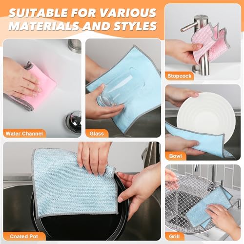 12PK Multipurpose Wire Dishcloth, Double-Side Mesh Scrubbing Cloth - Image 5