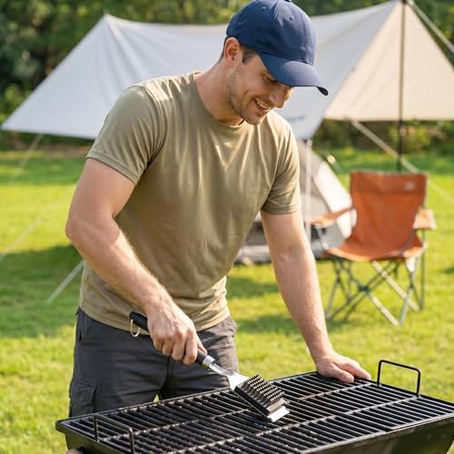Grill Brush with Scraper& Extra Long Handle -Heat Insulated & Detachable - Image 6