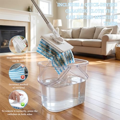 Snap Grip Mini Mop, 2026 Upgraded Zero Touch Snap Grip Mini Mop, Cloth Changing - Image 3