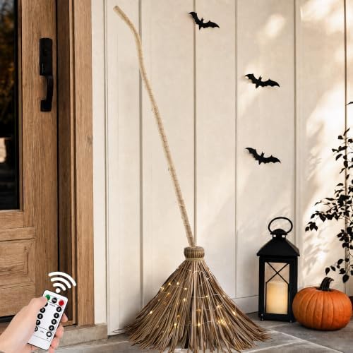 Halloween Decorations – 4.5FT Light Up Witch Broom by FestalMart