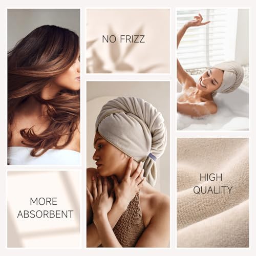 Umisleep Microfiber Hair Towel, Soft Anti-Frizz - Image 3