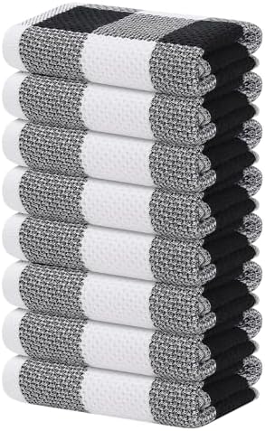 Homaxy 100% Cotton Plaid 8 Pack Kitchen Towels by Homaxy