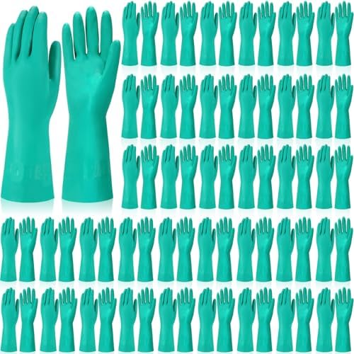 Potchen 40 Pairs Chemical Resistant Gloves 15 Mil Nitrile Gloves by Potchen
