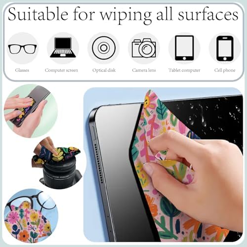 CREATCABIN 6 Pcs Graffiti Glasses Cleaning Cloth Microfiber Cloth Soft - Image 5