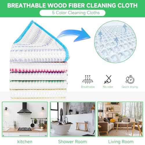 15Pcs Micro Wood Fiber Cleaning Cloths, Cleaning Rag - Image 6