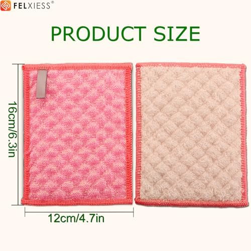 Pink Microfiber Scrubbing Pads, Non-Scratch - Image 7