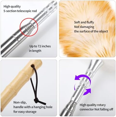 Feathers Duster, Long Telescoping Lambswool Dusters - Image 4