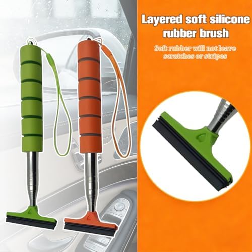 2PCS Car Side Mirror Squeegee, Retractable Vehicle Rear View Mirror Cleaning - Image 5