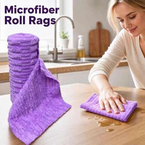 Tearable Plush Microfiber Cleaning Cloth, Cleaning Cloth Roll Lazy Rag - Image 4
