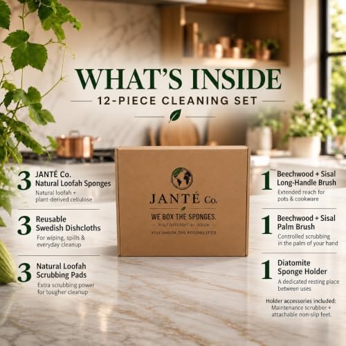 Janté Co. Plant-Based Dish Cleaning Set – Kitchen Scrubbers & Essentials - Image 2