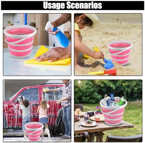 GLSOWEE Car Collapsible Bucket, 10L 2.6 Gallon Folding Bucket Auto Cleaning - Image 5