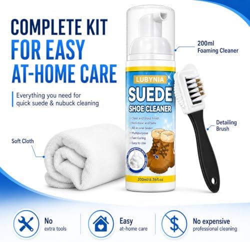 Suede Shoe Cleaner Kit, 6.76 oz Foam Shoe Cleaner & Nubuck Cleaner - Image 6
