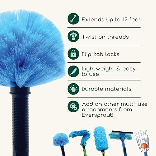 EVERSPROUT 5-to-12 Foot Cobweb Duster & Pole Combo, Extendable to 20 Ft - Image 2