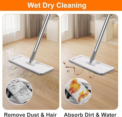 Mop Pads Mop Head Refill Washable Wet/Dry Mops Flat Compatible - Image 3