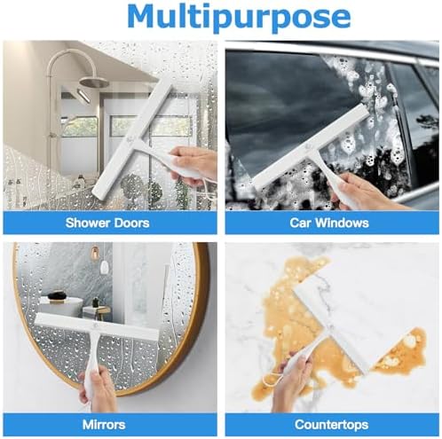 Shower Squeegee for Glass Doors, 11 Inch Ergonomics Anti-Rust Silicone Squeegee - Image 5