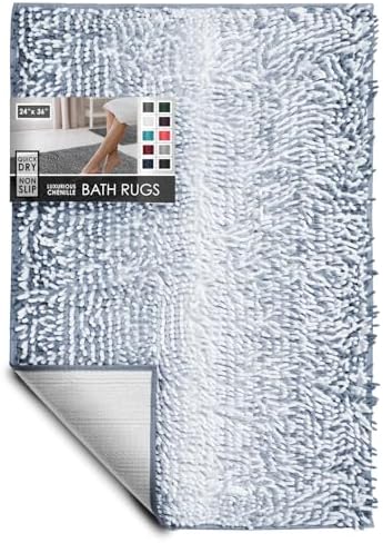 Hearth & Harbor Bathroom Rugs, Chenille Bath Mat by HearthHarbor