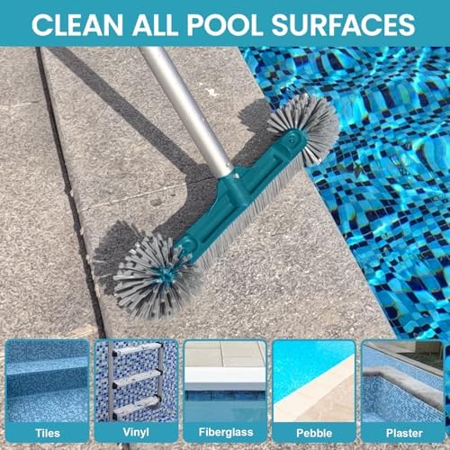 20” Pool Brush Head with Round Ends, Nylon Bristles, Extra Wide Plastic Pool - Image 6